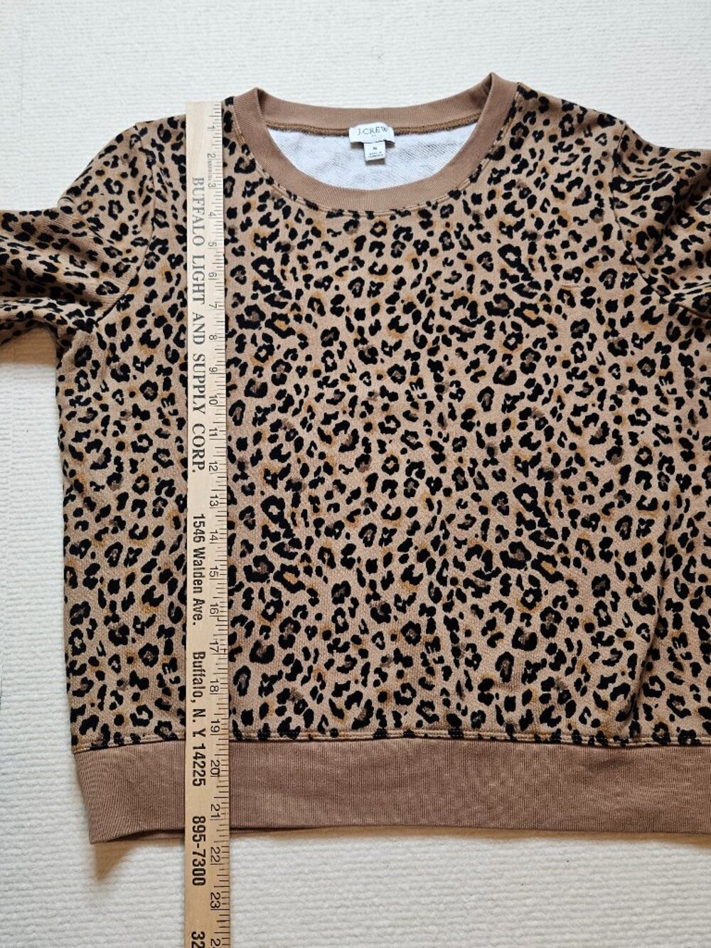 Re-Imagined by J. Crew Factory leopard pullover sweatshirt - size Small - Picture 5 of 9